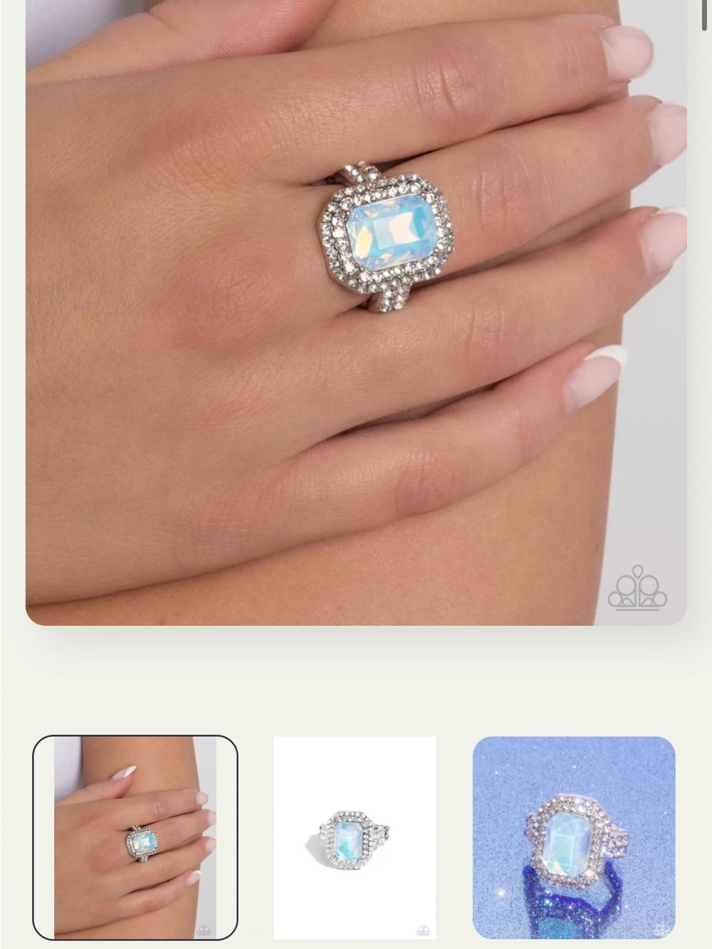🩵💎🩵 “FACETED FIDELITY” BLUE IRIDESCENT RING ~ PAPARAZZI❗️ 🩵💎🩵 - Picture 5 of 6